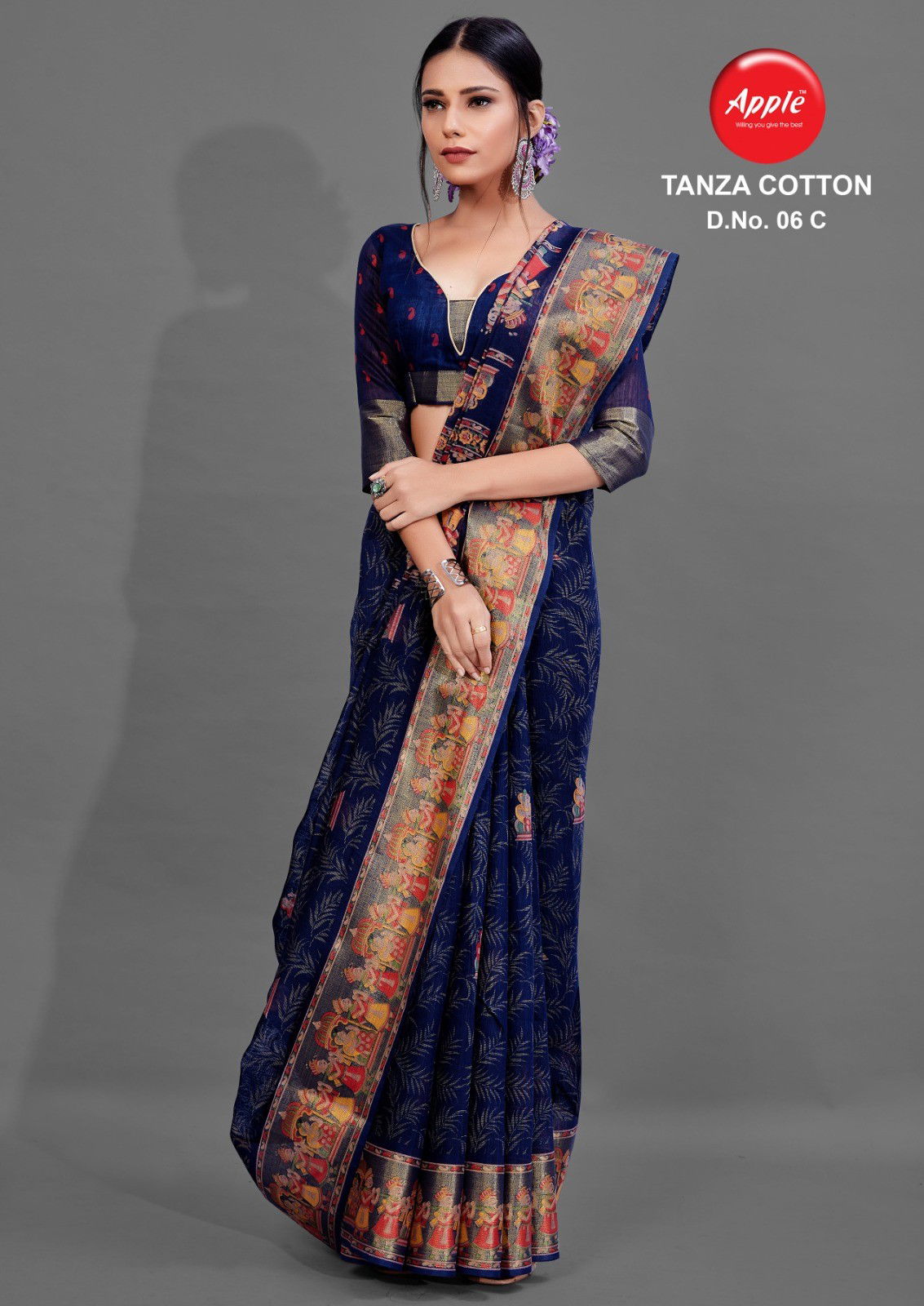 Apple Tanza Cotton Vol 06 Cotton Blend Printed Saree Collection
